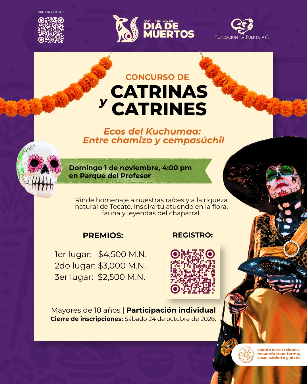 Concurso de Catrinas y Catrines 2026 | XXVI Festival de Día de Muertos